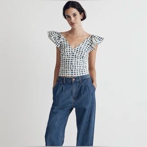 Madewell Shibori Print V Back Top